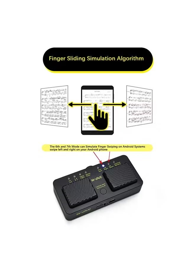 M-VAVE CUBE TURNER PRO Wireless Intelligent MIDI Controller Pedal Page Turner Pedal Music Sheet Turner Wireless BT Connection - Image 4